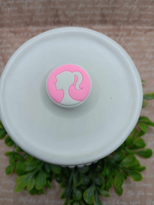 Pink & White Doll Shoe Charm Accessory