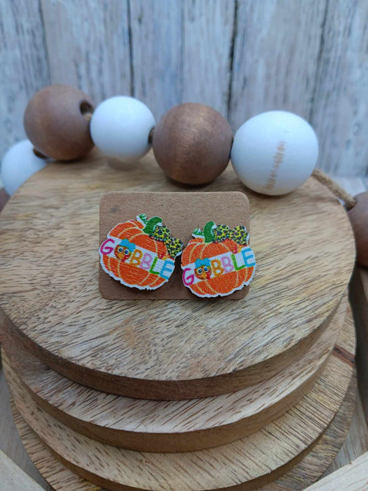 Gobble Pumpkin Earrings