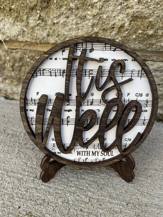 It is Well Wooden Hymnal Sign w/ Stand