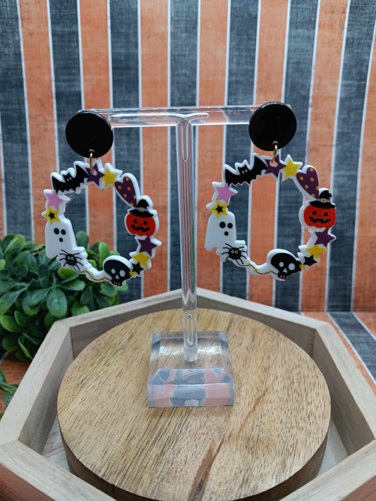 Halloween Themed Earrings w/ Ghosts & Jack O' Lantern