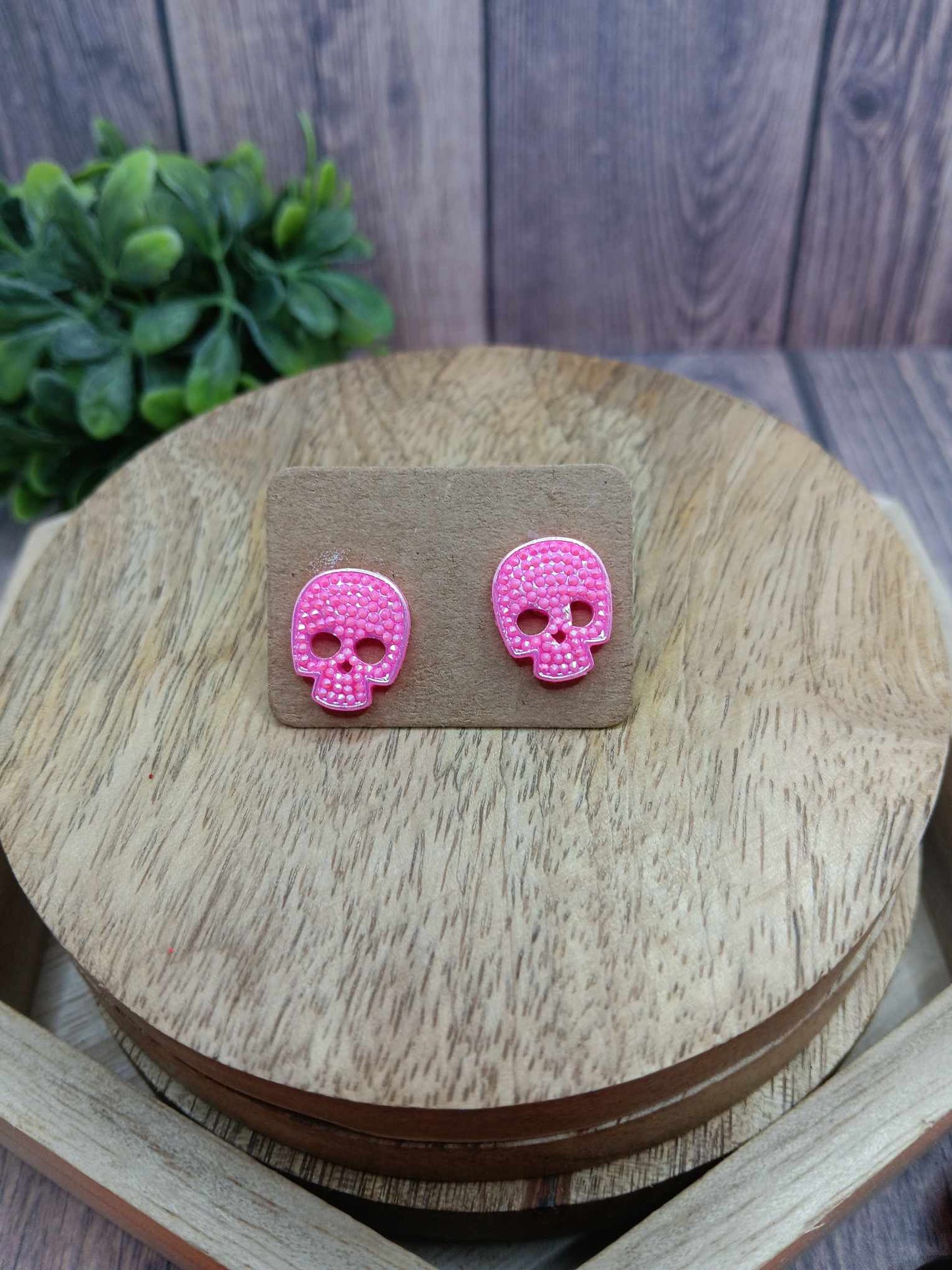 Pink Skeleton Earrings