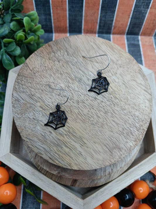 Dainty Spider Web Earrings