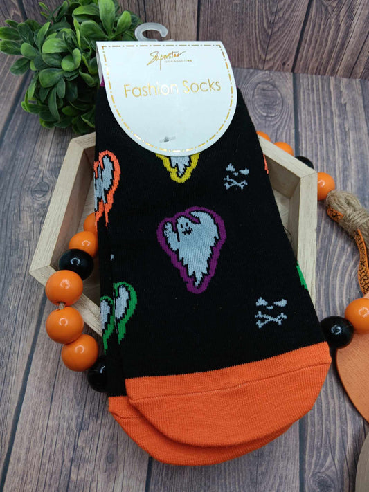 Orange & Black Ghost Socks