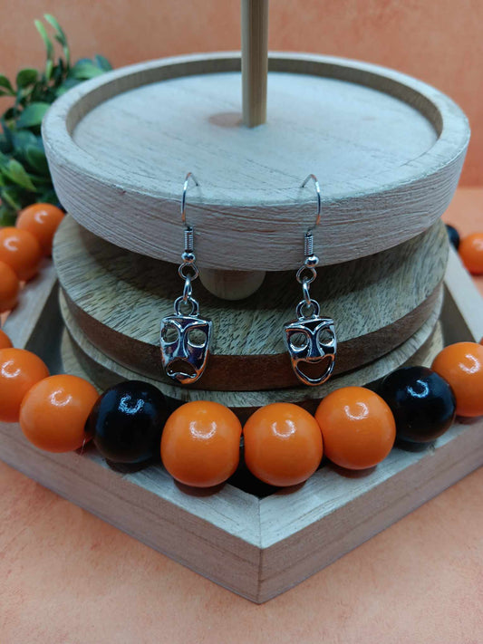 Happy Sad Drama Mask Earrings