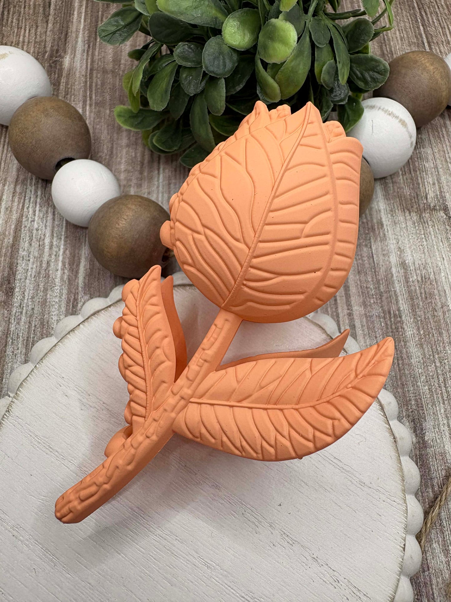 Orange Rose Hair Claw Clip