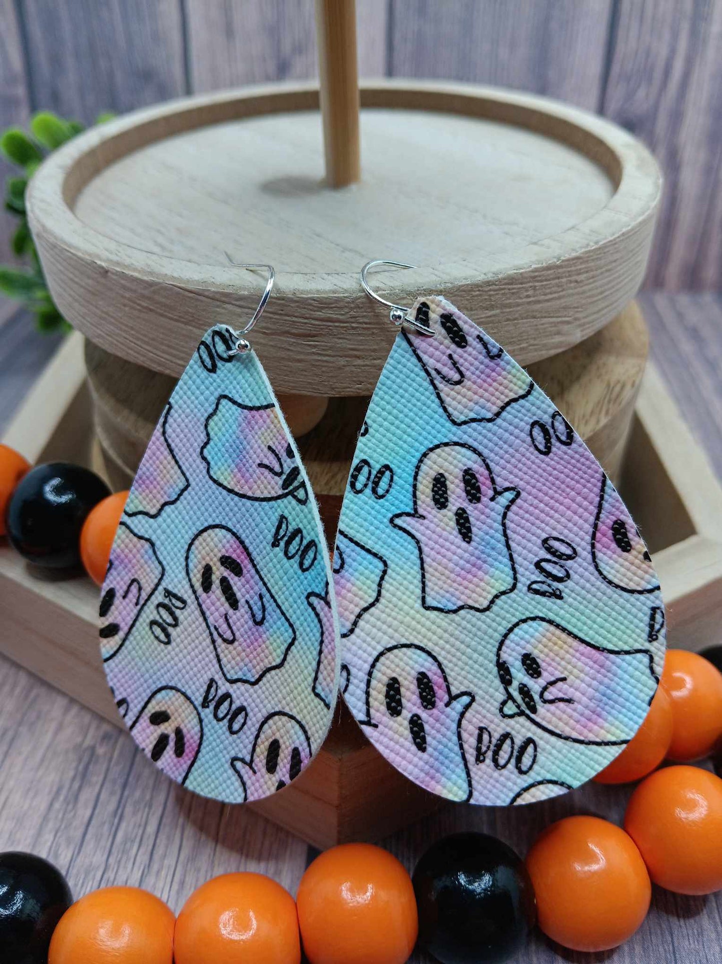 Purple & Blue Ghost "Boo" Earrings