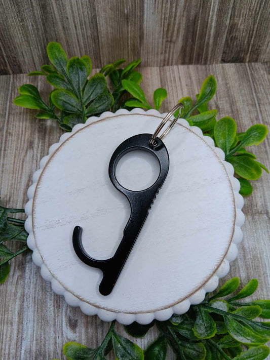 Black Keychain Door Opener & Stylus