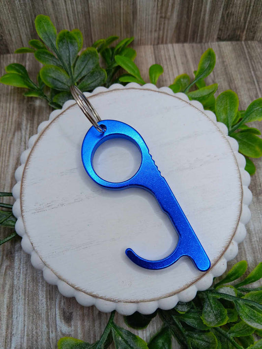 Blue Keychain Door Opener & Stylus