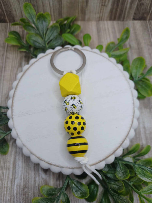 Bee Beaded Keychain