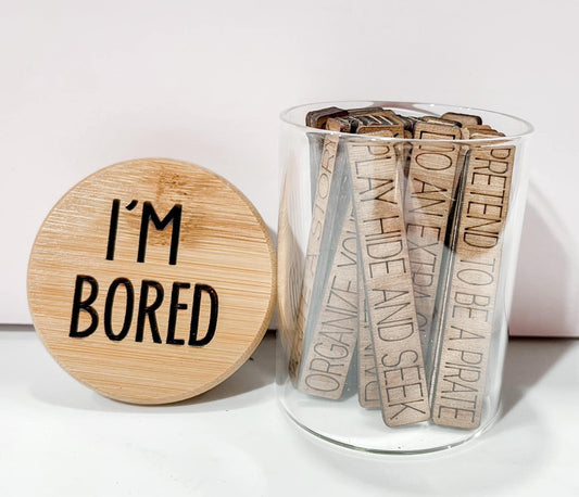 PREORDER - I'm Bored Glass Themed Jar