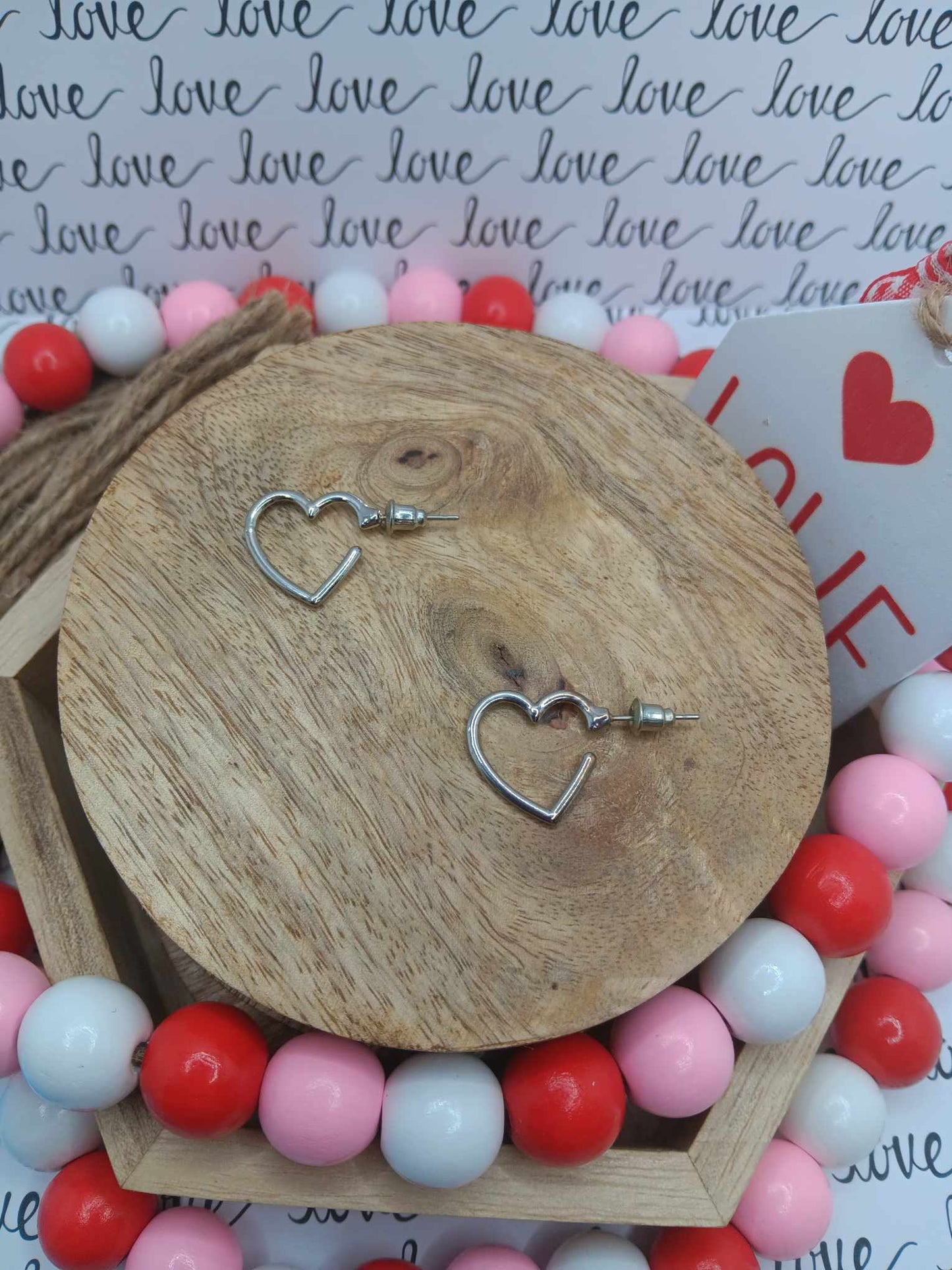 Dainty Silver Heart Earrings