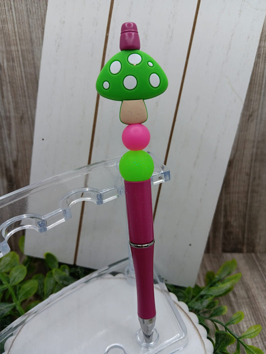 Green Mushroom Beaded Ink Pen