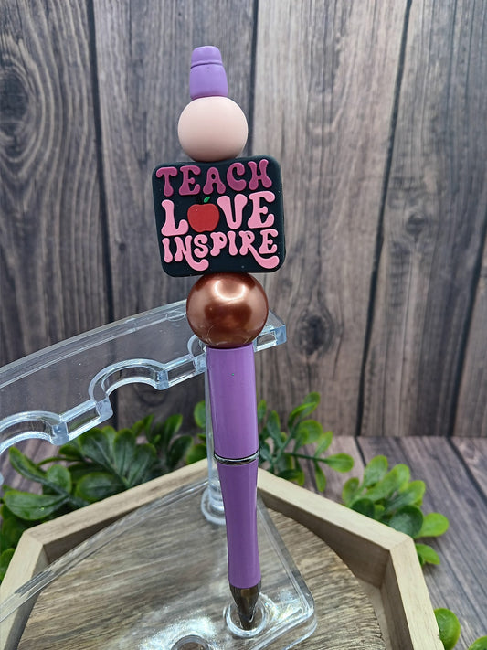Teach Love Inspire Beaded Ink Pen
