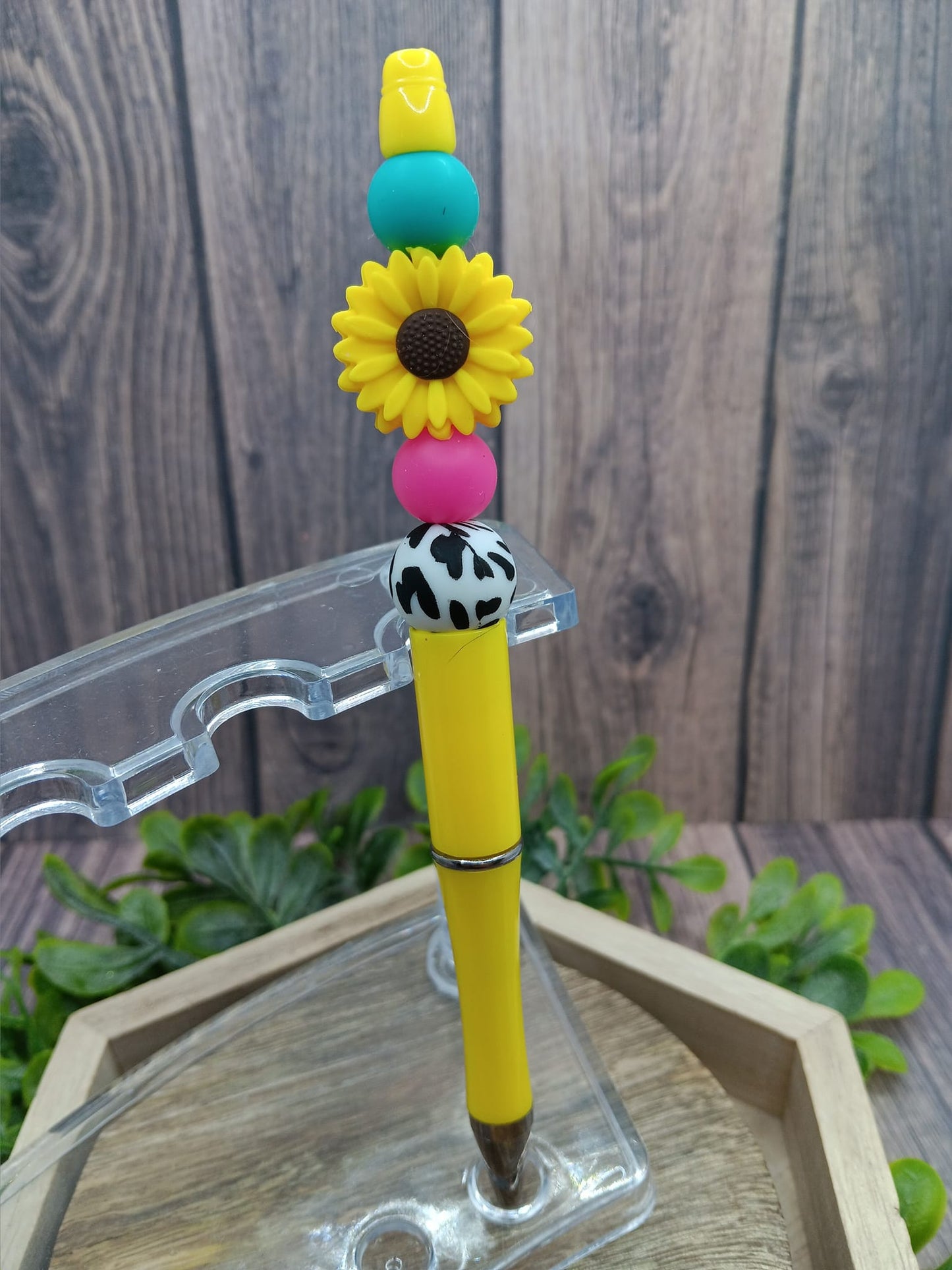 Sunflower Beaded Ink Pen