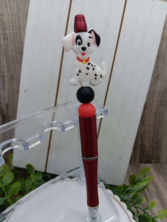 Dalmatian Dog Beaded Ink Pen