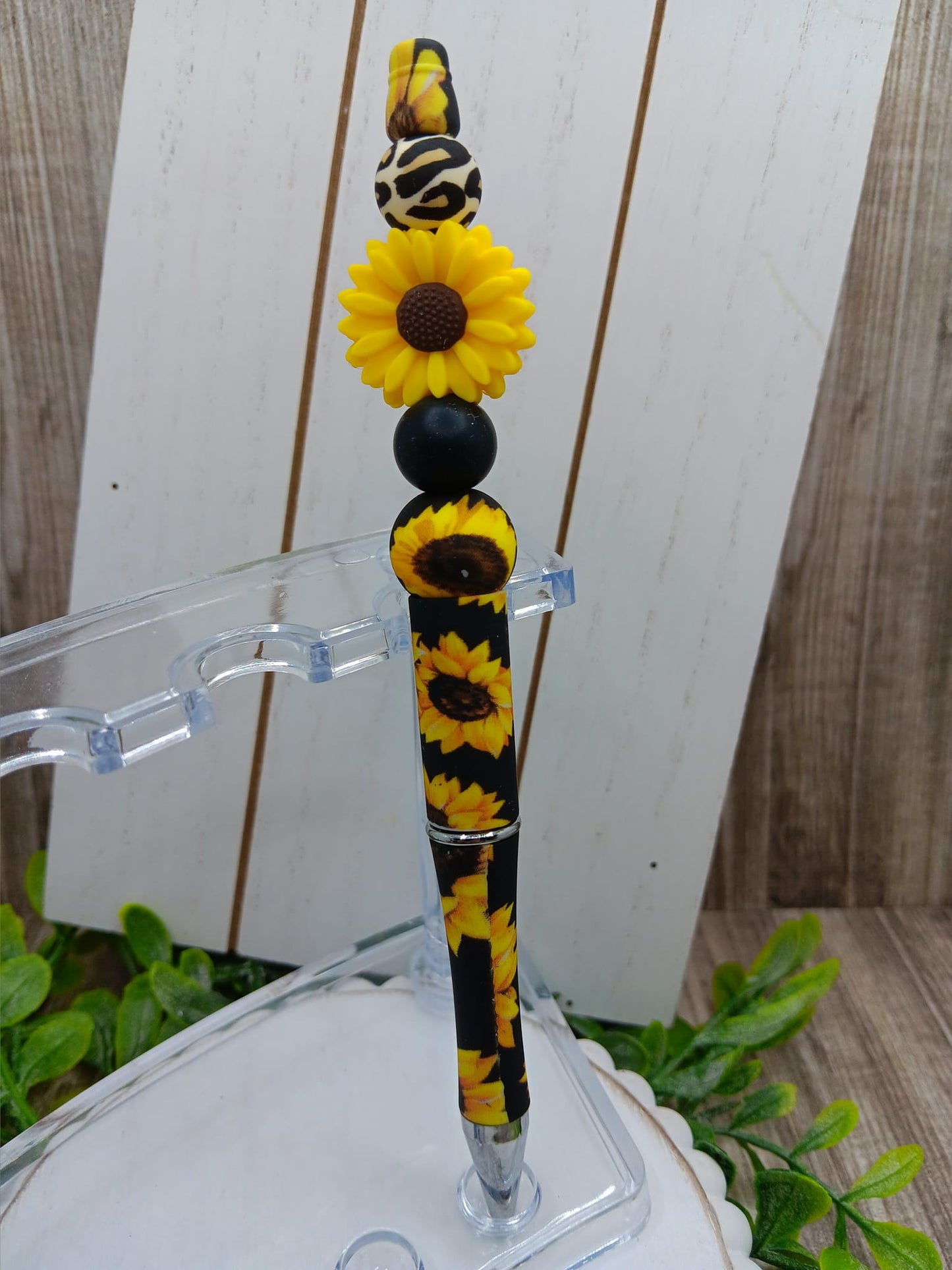 Sunflower Beaded Ink Pen