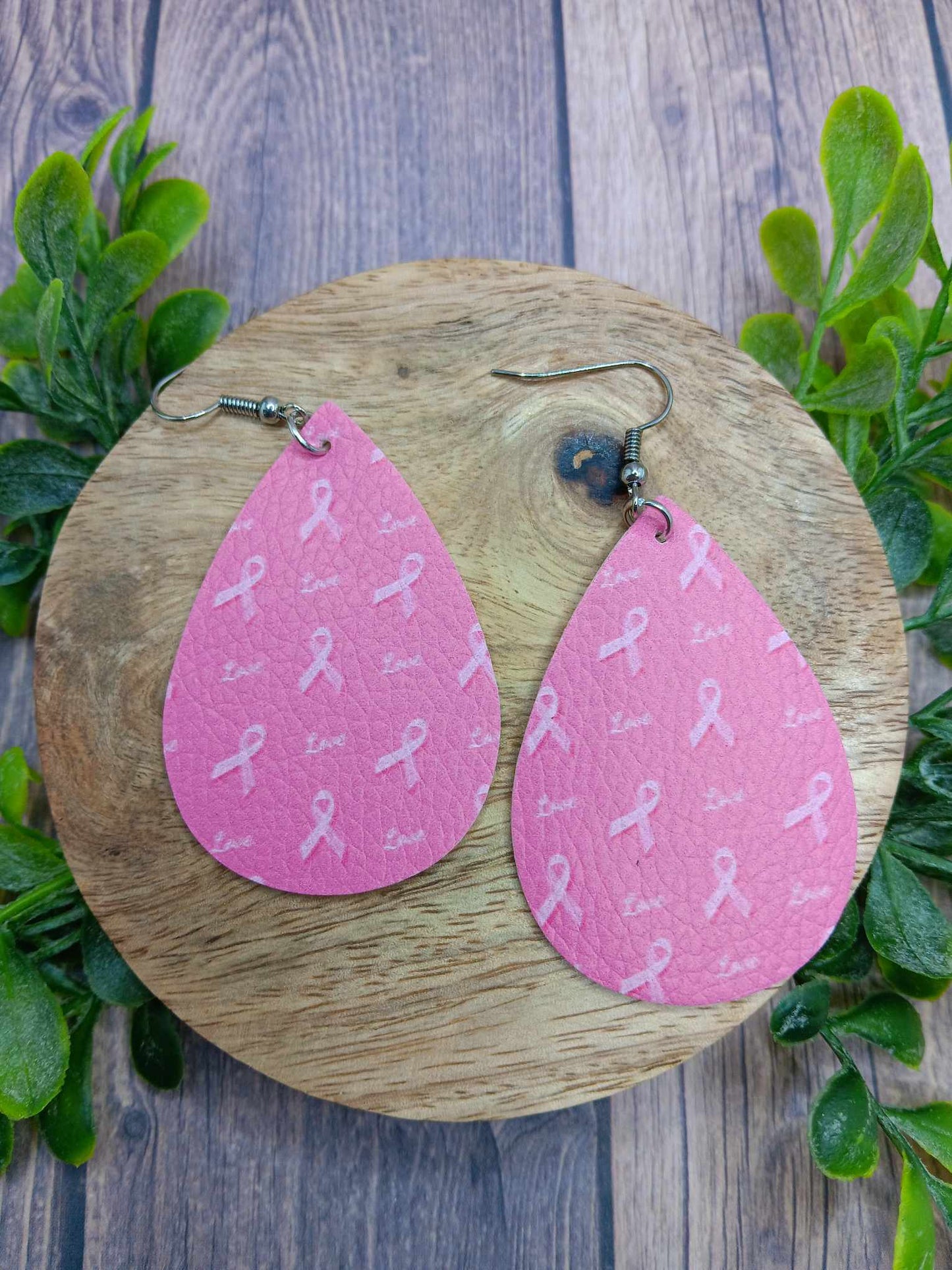 Pink Ribbon Earrings