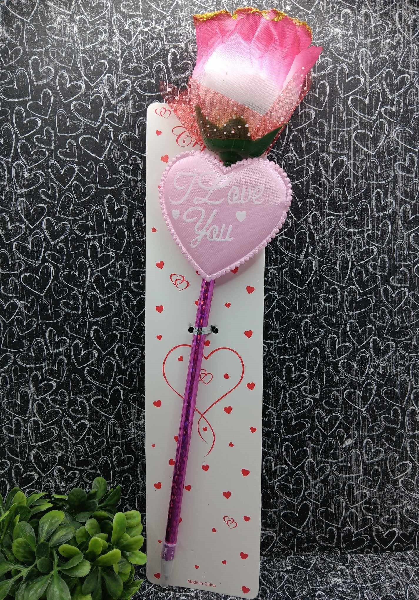 I love you Light Pink Rose Ink Pen