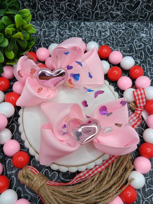 Light Pink Heart Hair Accessory Set