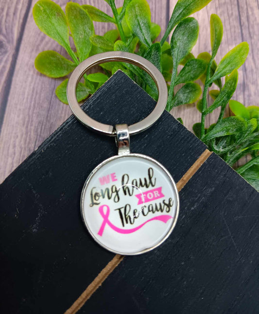 We Long Haul for the Cause Breast Cancer Awareness Keychain
