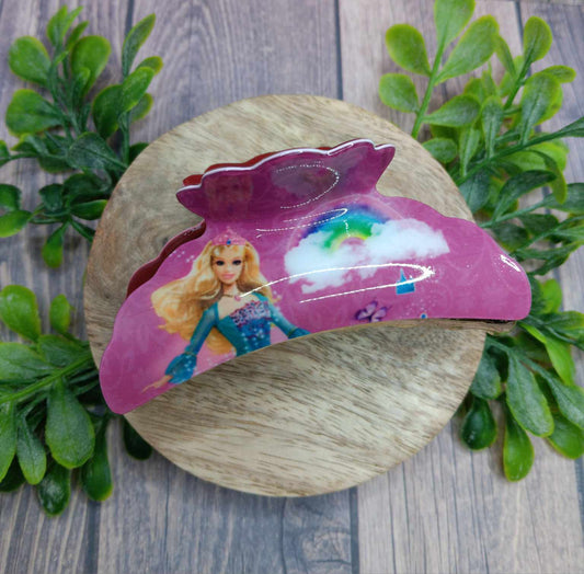 Purple Doll Hair Claw Clip