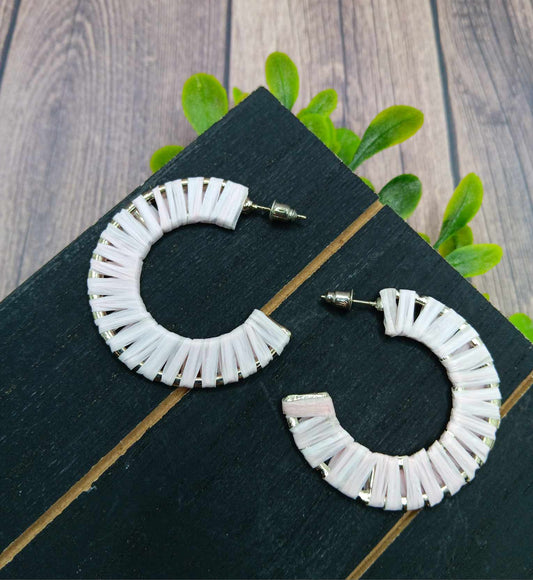 LIGHT Pink Threaded Earrings