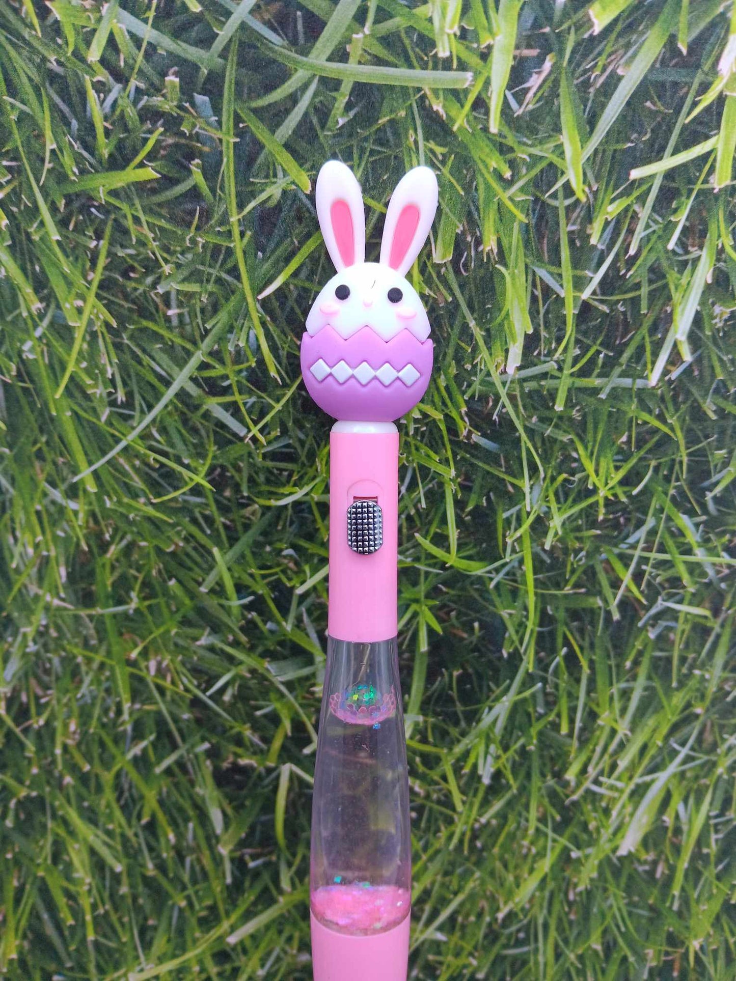Pink Bunny Glitter Light Up Pen