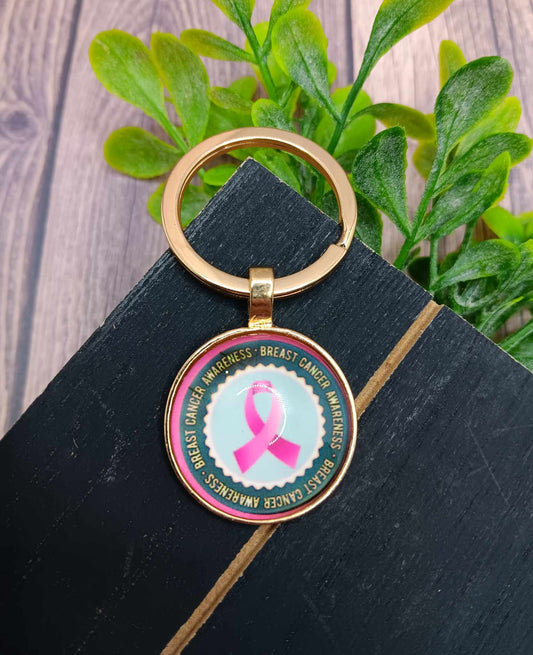 Black & Pink Breast Cancer Awareness Keychain