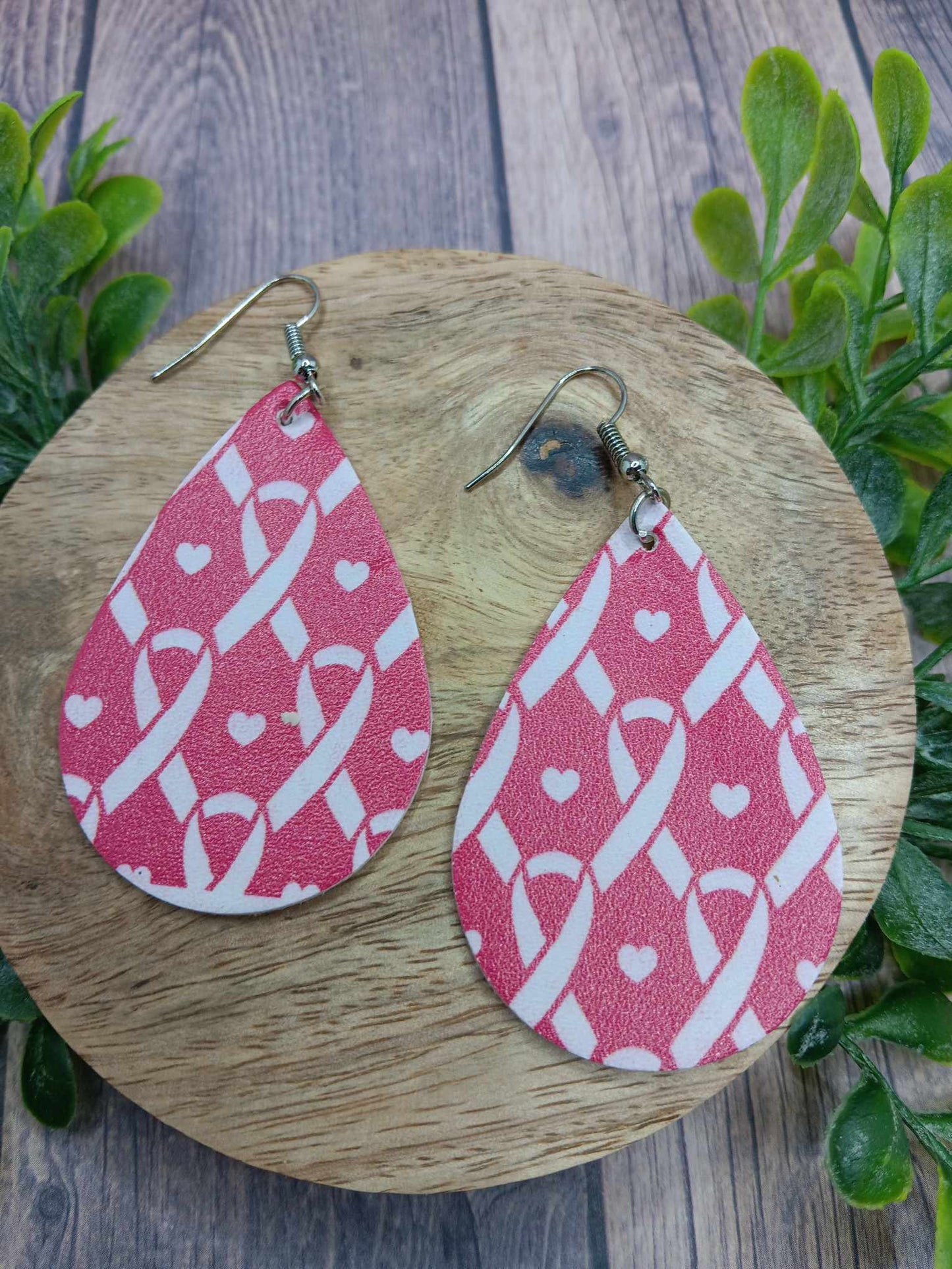 Pink Ribbon Earrings