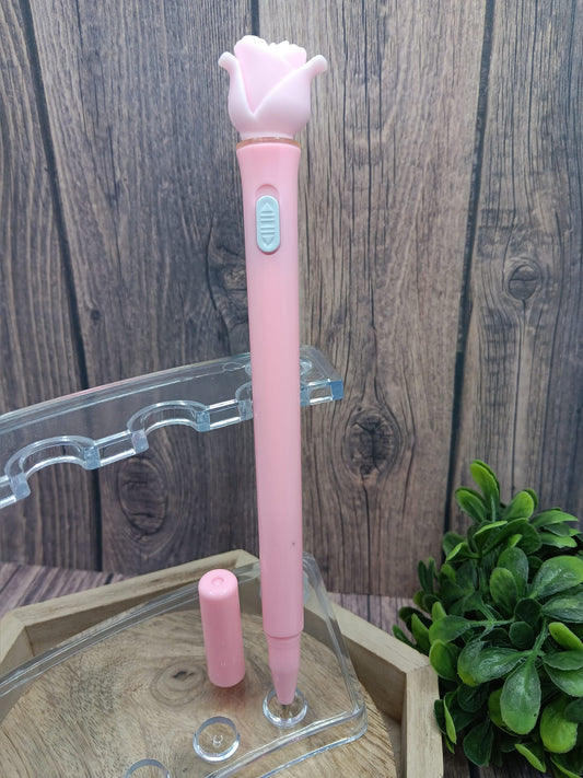 Pink Rose Light up Pen