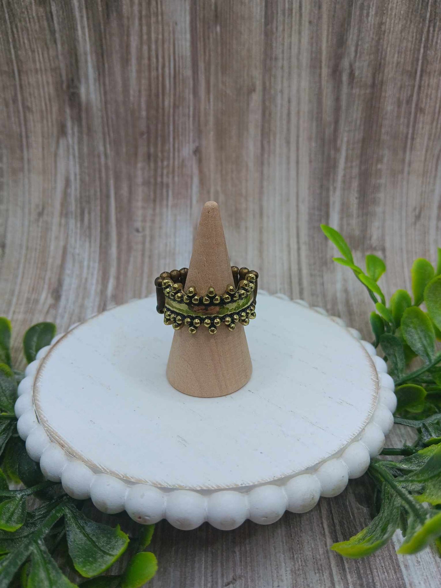 Brass Studded Design Ring