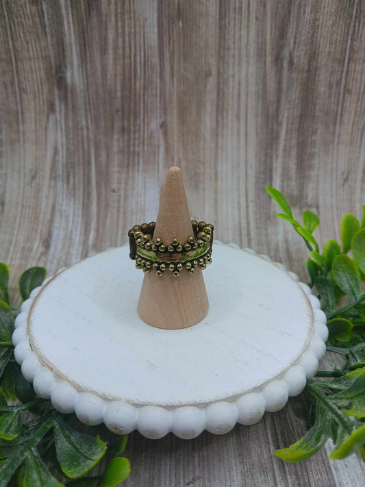Brass Studded Design Ring