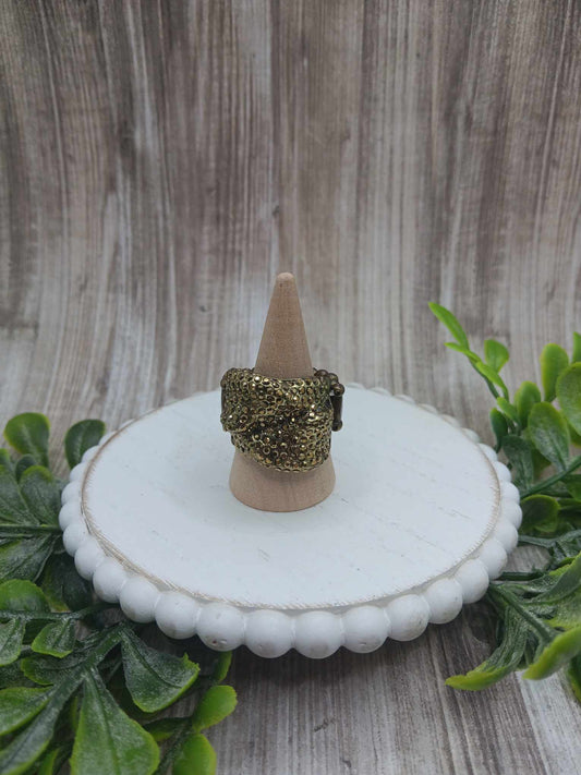 Brass Rhinestone Ring