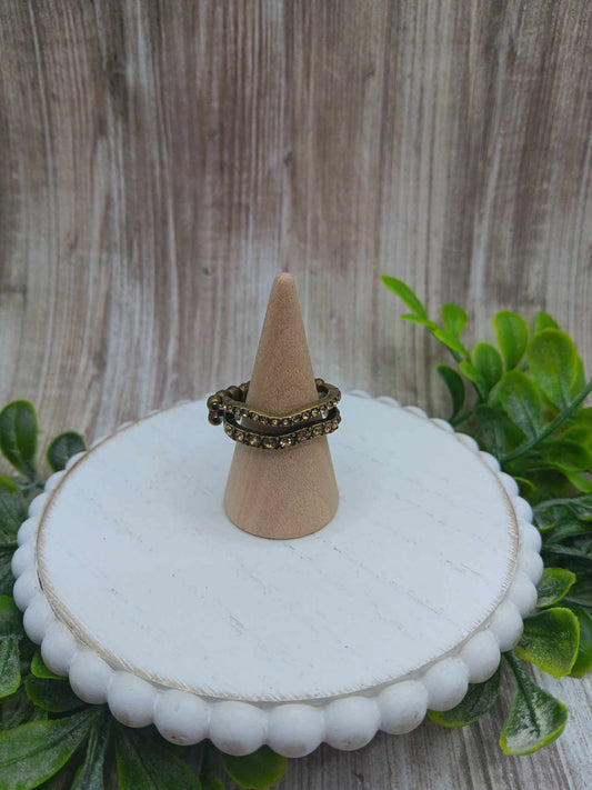 Double Layered Rhinestone Ring