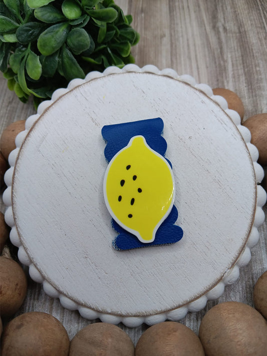 Lemon Magnetic Bookmark - Blue