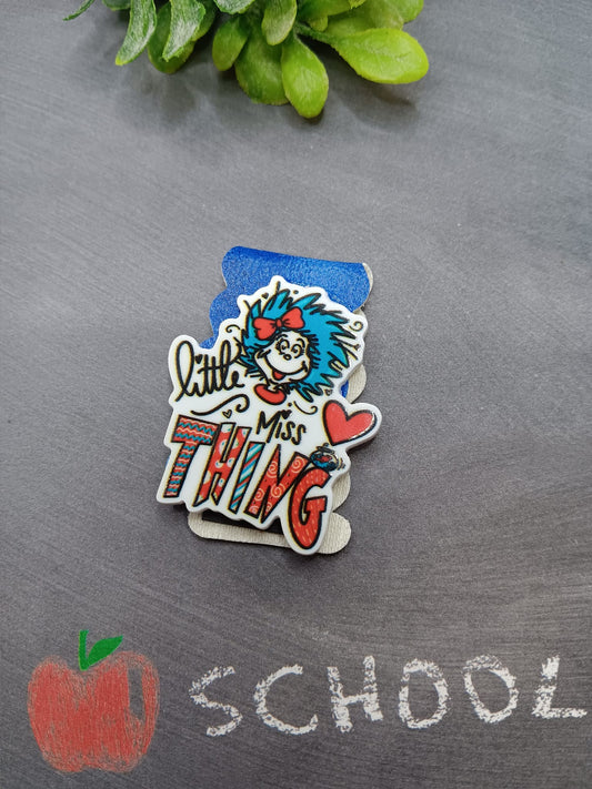 Little Miss Thing Magnetic Bookmark - Blue