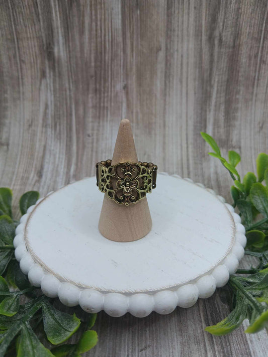 Brass Floral Ring