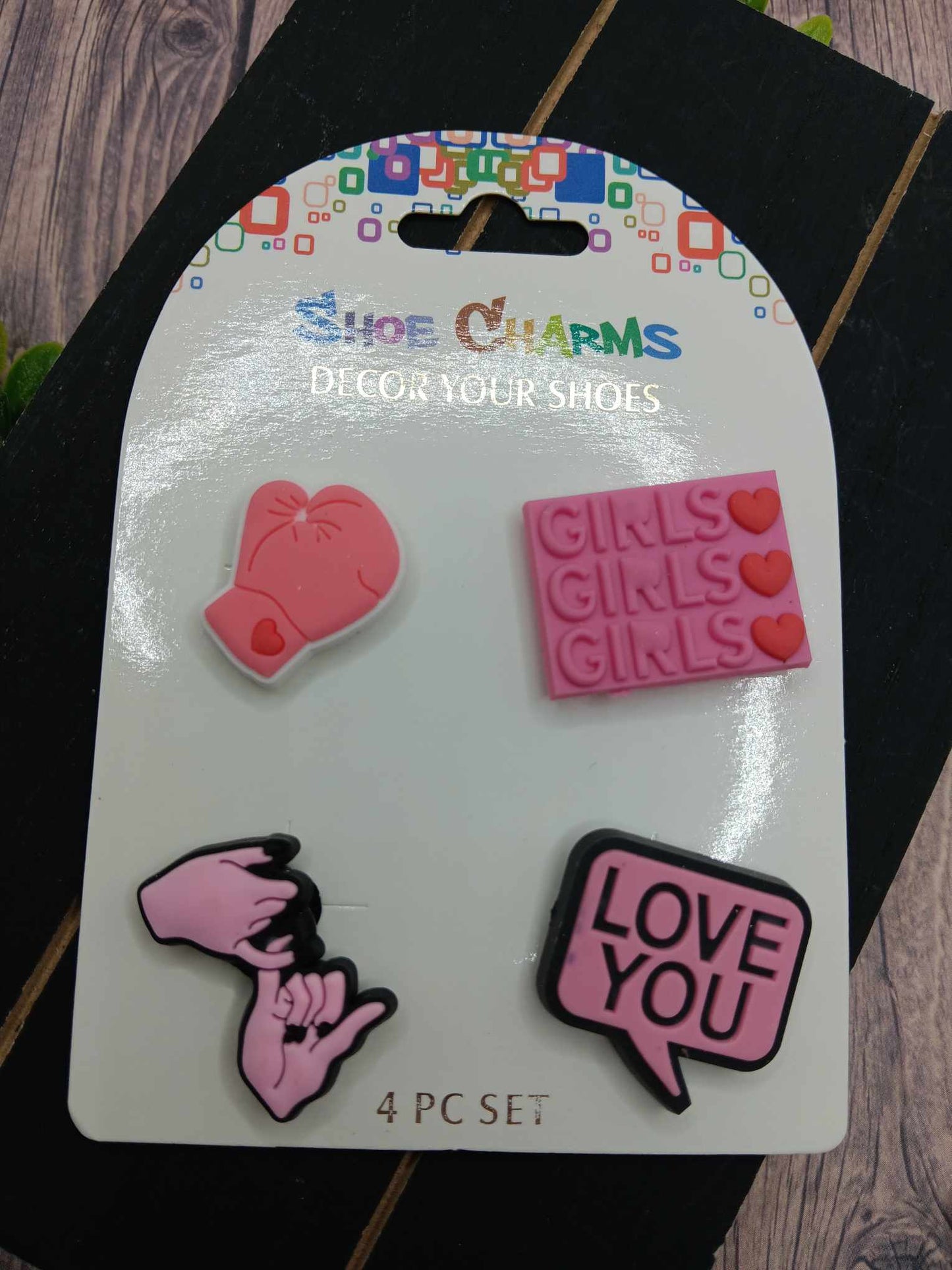 Breast Cancer Awareness Shoe Accessory Set - Comes with all 4 Charms