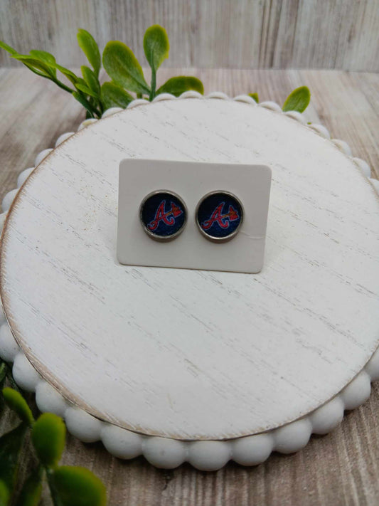 "A" Sports Themed Earrings - Available in Blue or White