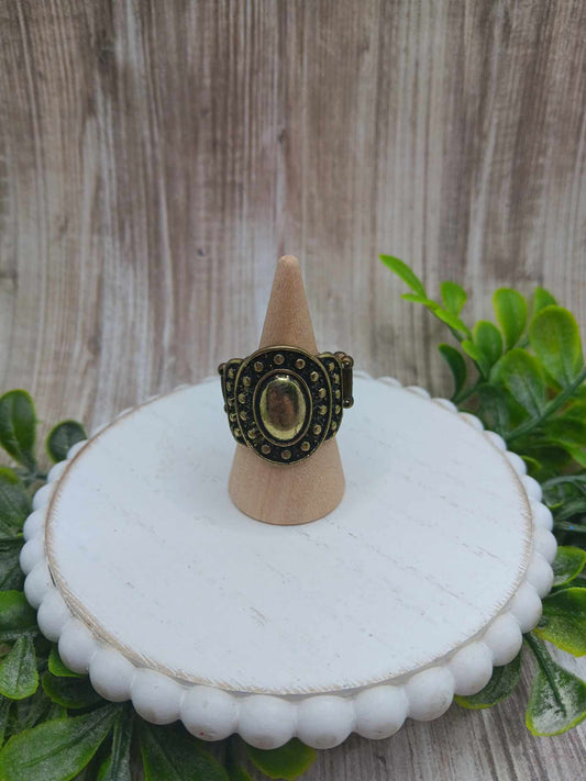 Rounded Brass Studded Ring