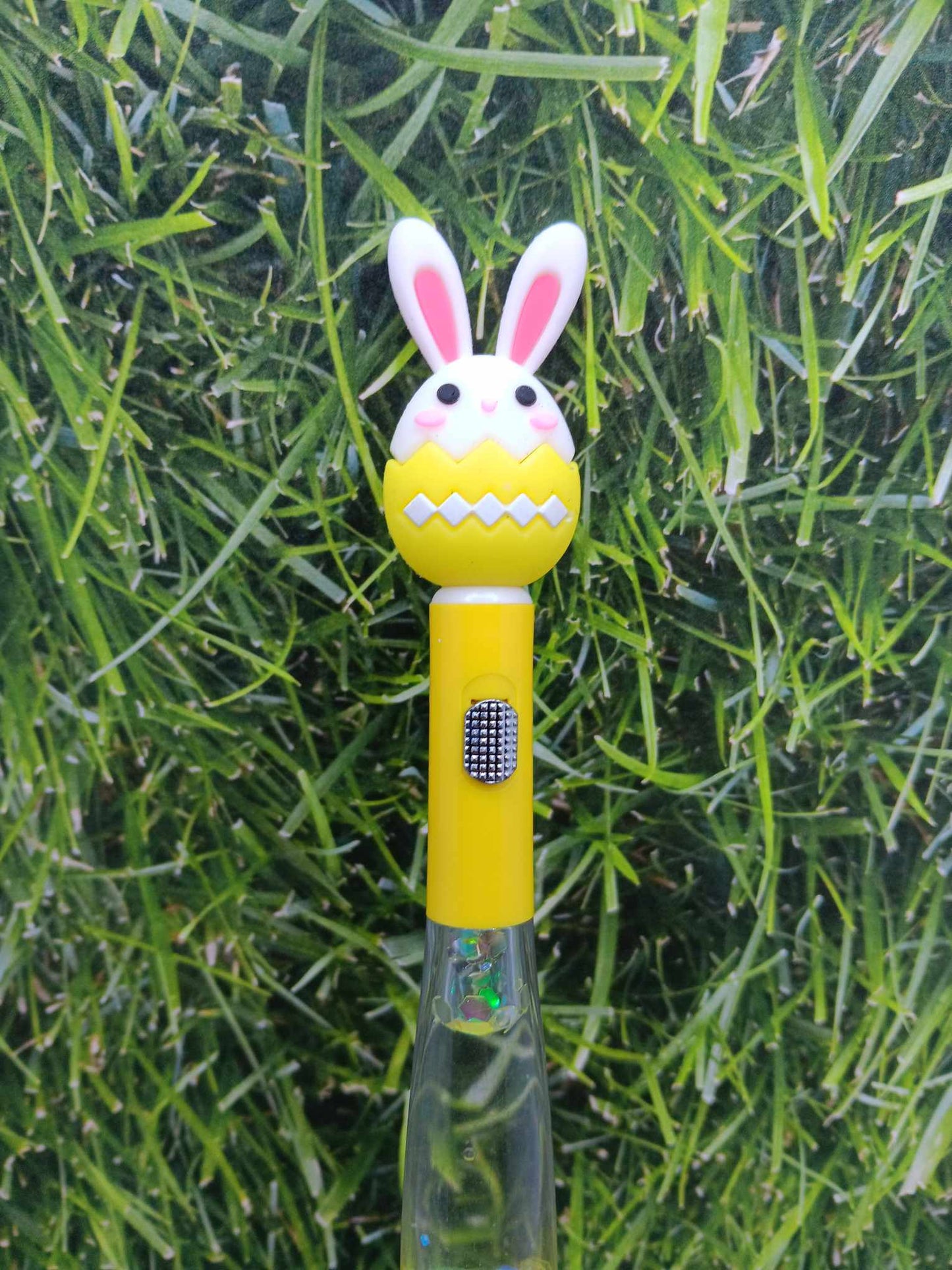 Yellow Bunny Light up Glitter Ink Pen
