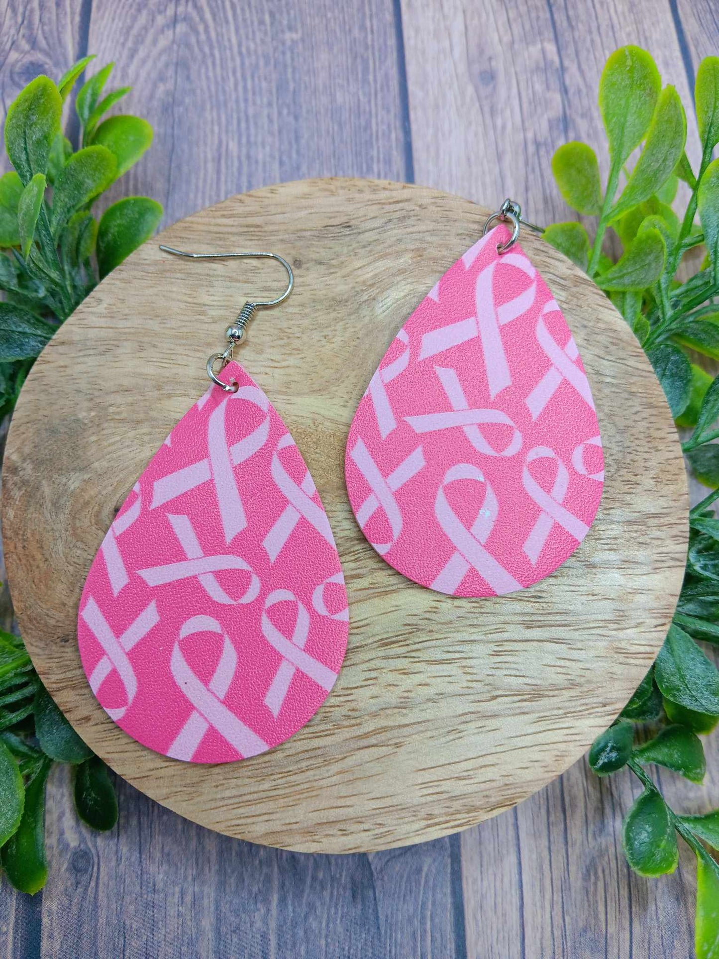 Pink Ribbon Earrings