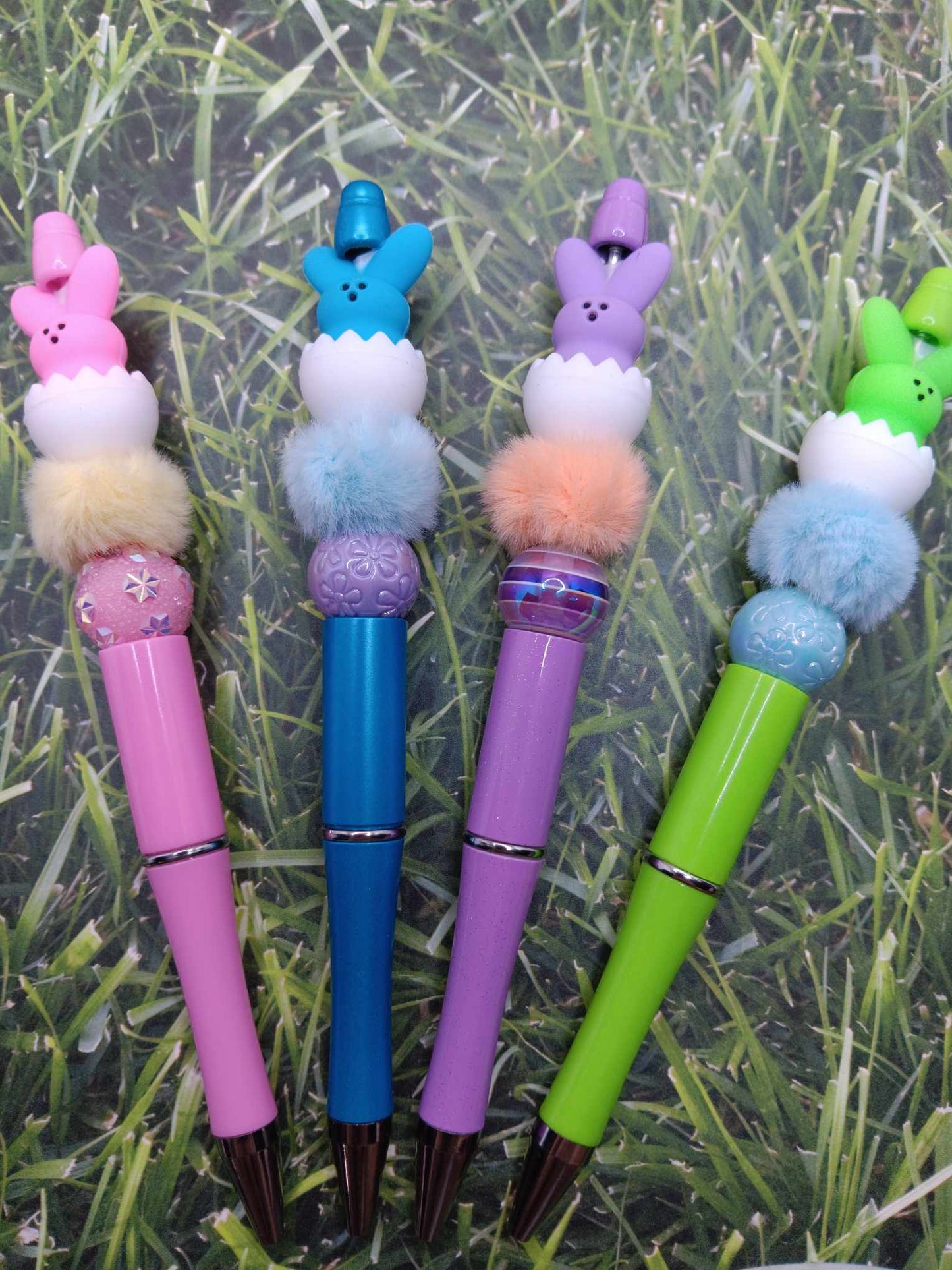 Pink Easter Peep Beaded Ink Pen