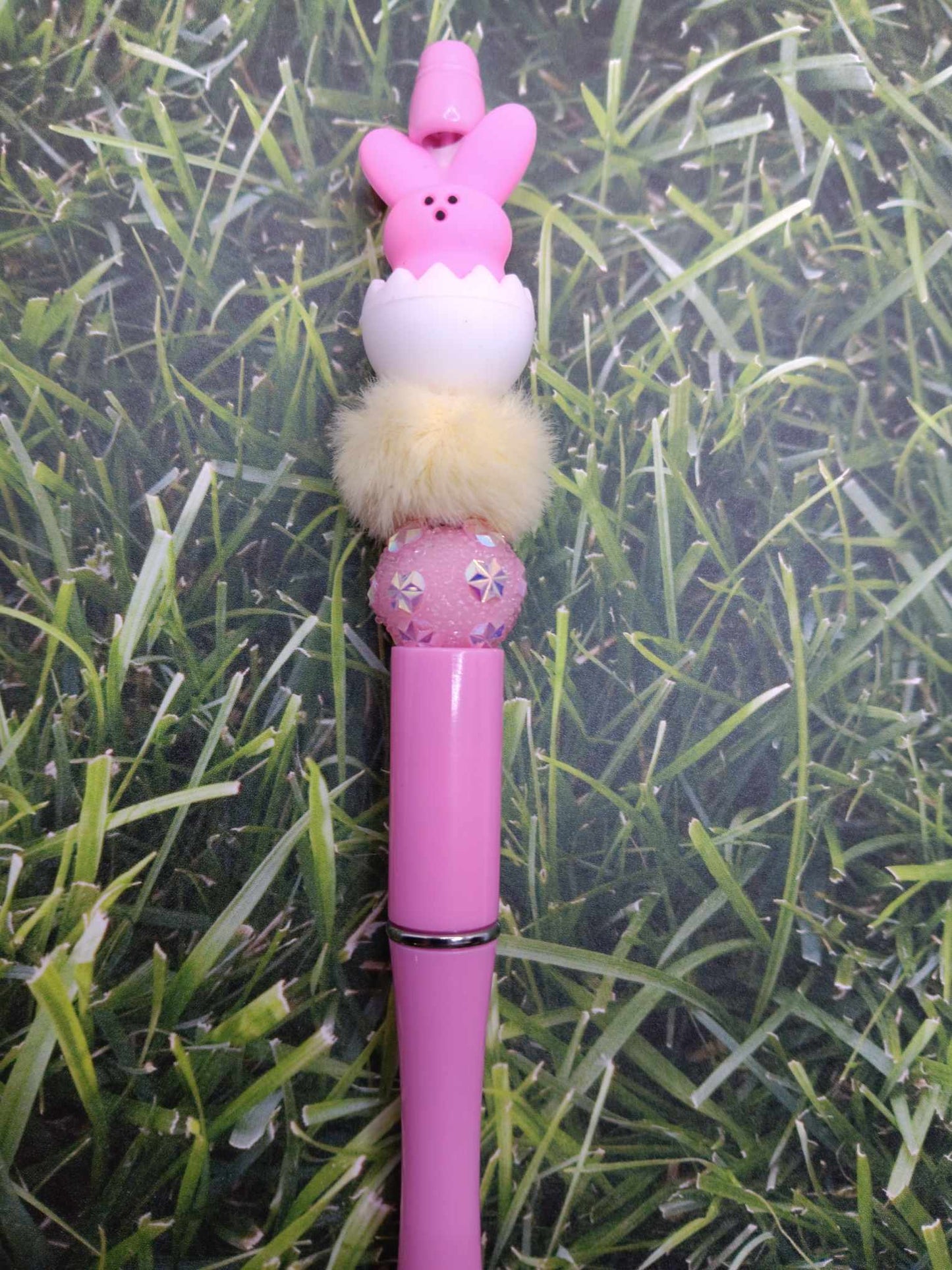 Pink Easter Peep Beaded Ink Pen