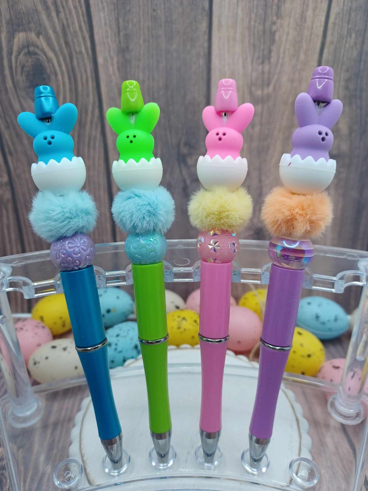Pink Easter Peep Beaded Ink Pen