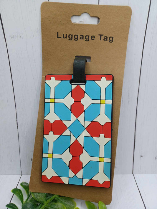 Red, Blue, & Yellow Luggage Tag