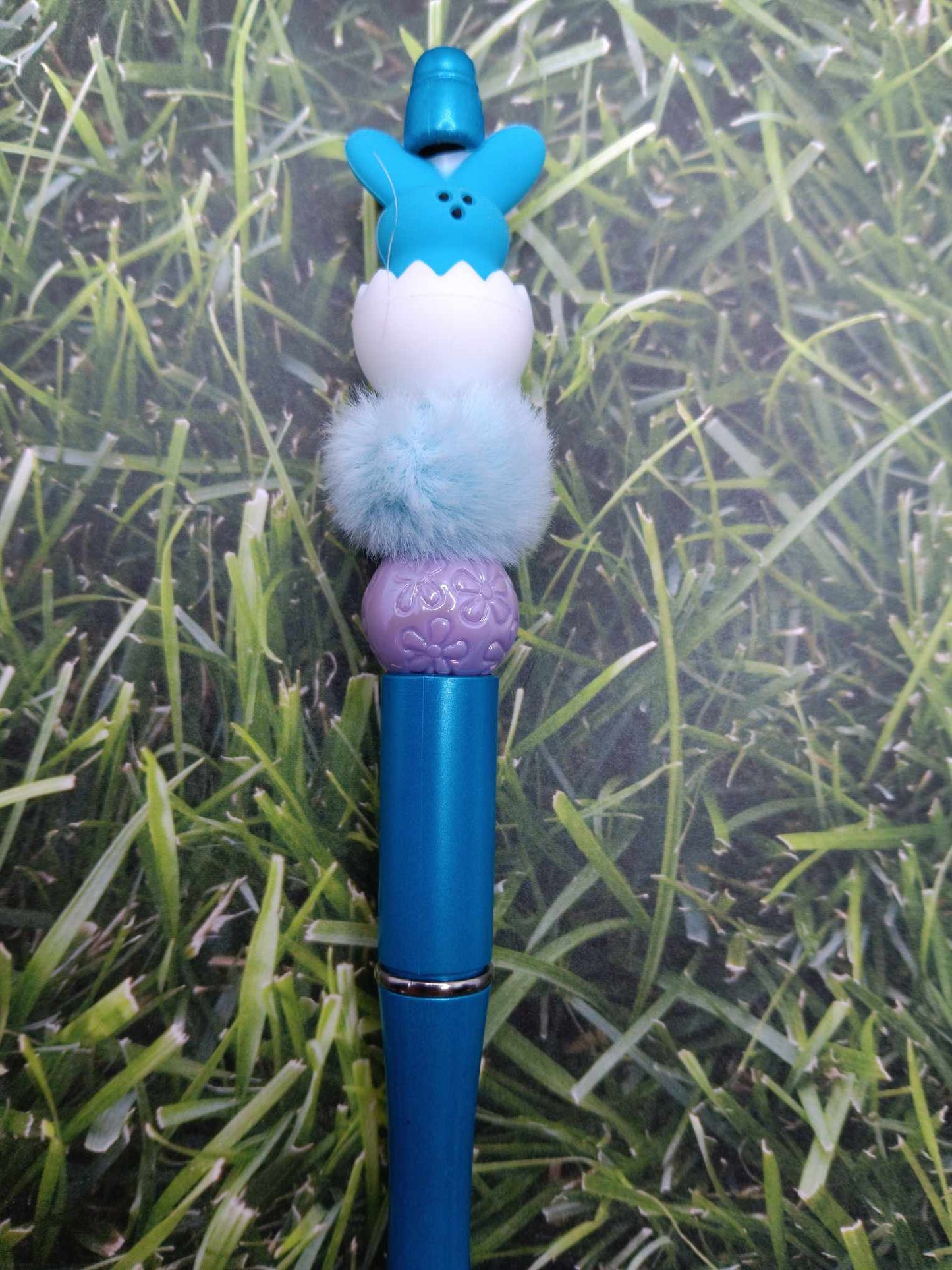 Blue Easter Peep Beaded Ink Pen