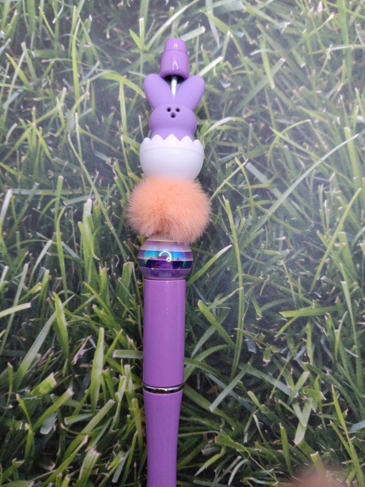 Purple Easter Peep Beaded Ink Pen