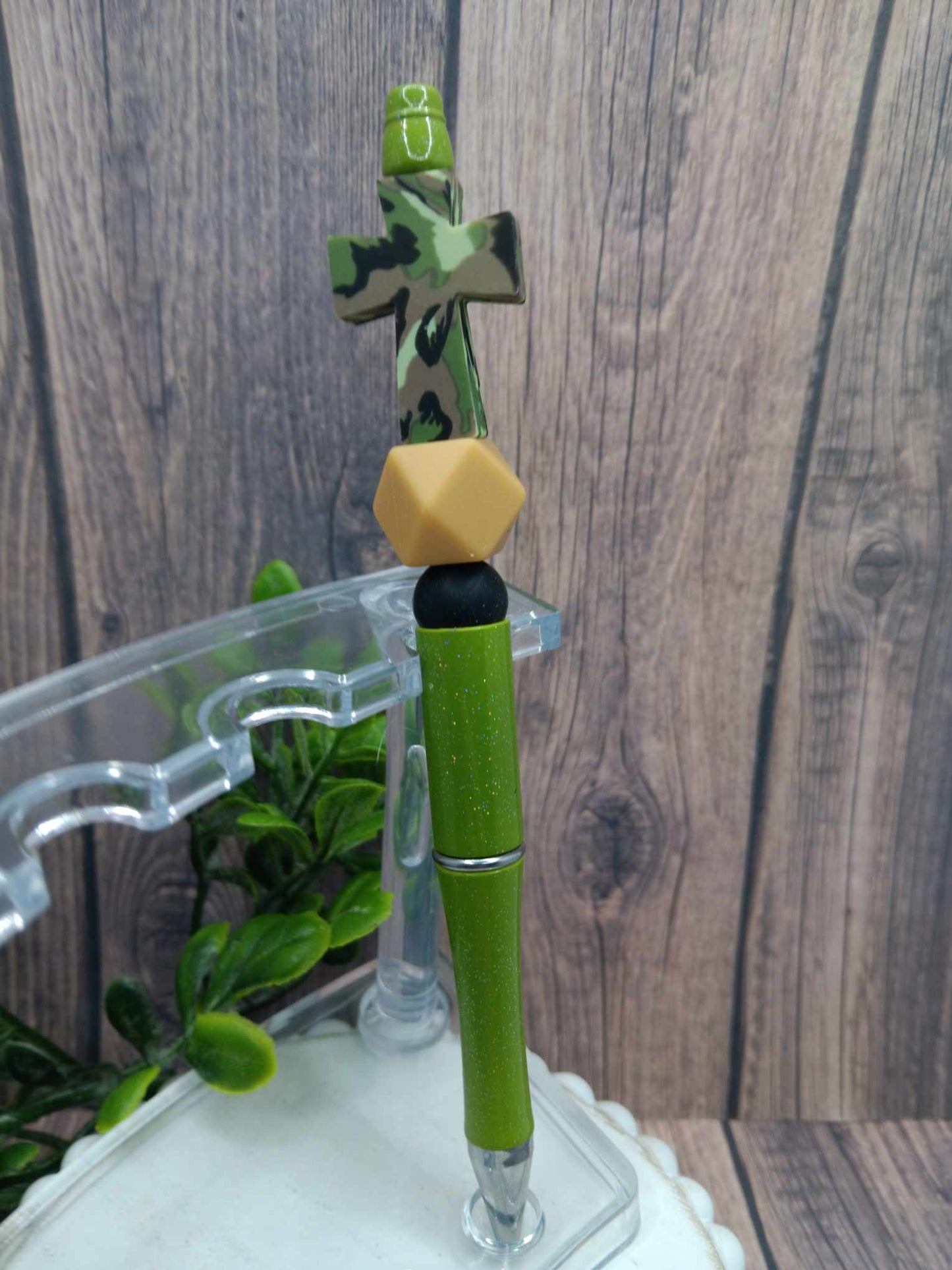 Camo Cross Beaded Ink Pen