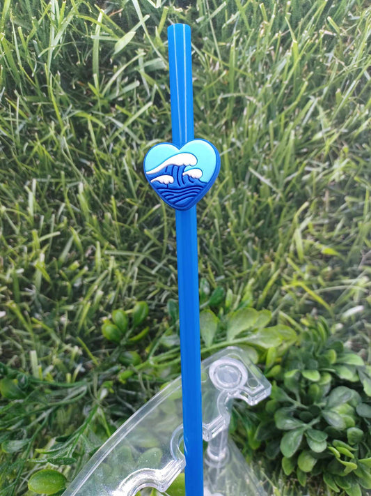 Blue Wave Straw Charm w/ Blue Straw